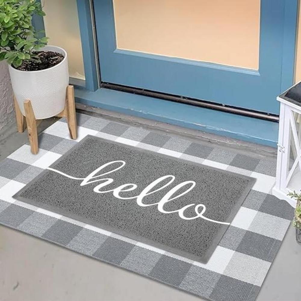 PVC Loop Texture Welcome Mat — Non-Slip Rubber Backing, Durable Outdoor Doormat