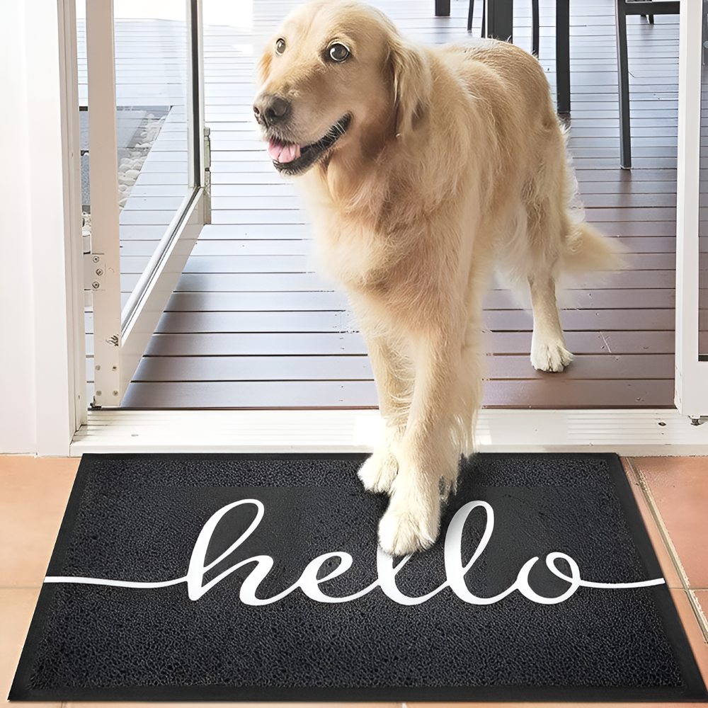 PVC Loop Texture Welcome Mat — Non-Slip Rubber Backing, Durable Outdoor Doormat
