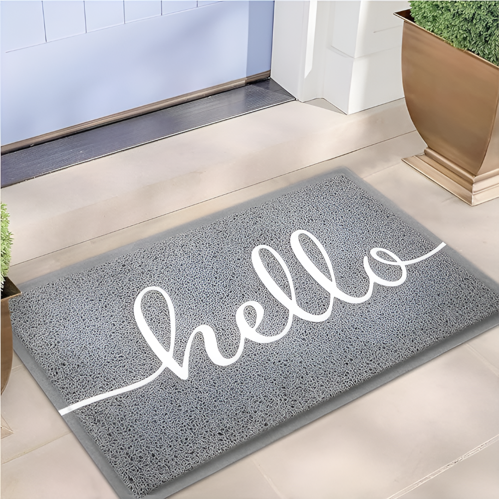 PVC Loop Texture Welcome Mat — Non-Slip Rubber Backing, Durable Outdoor Doormat