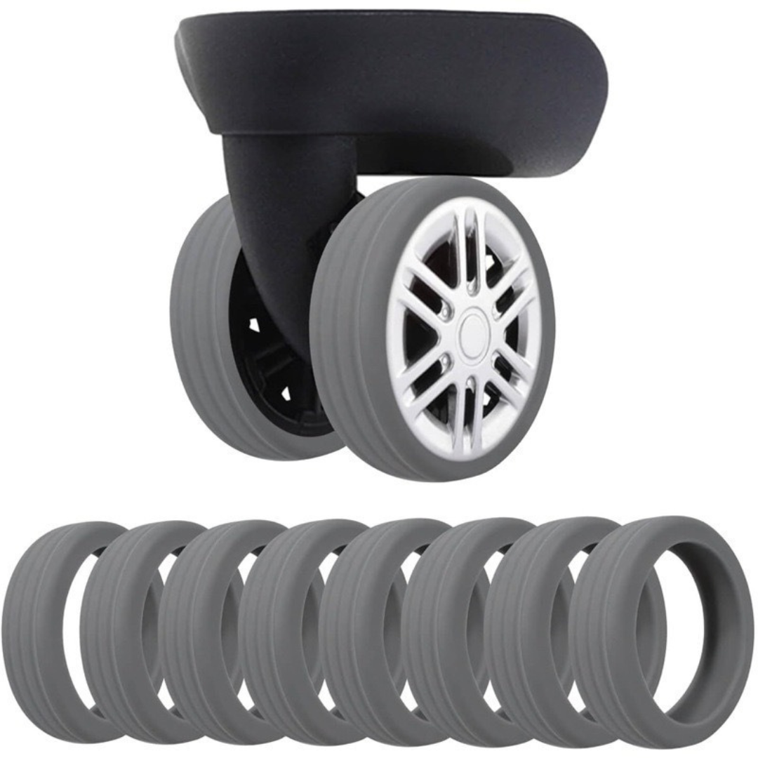 Housses en silicone pour roues de valise — adhérence à motif de pneu et roulement silencieux
