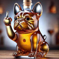 French Bulldog Novelty Whiskey Decanter - Glass, Cork Stopper