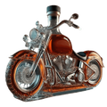 Motorcycle Style Clear Glass Whiskey Decanter Black Textured Screw Cap