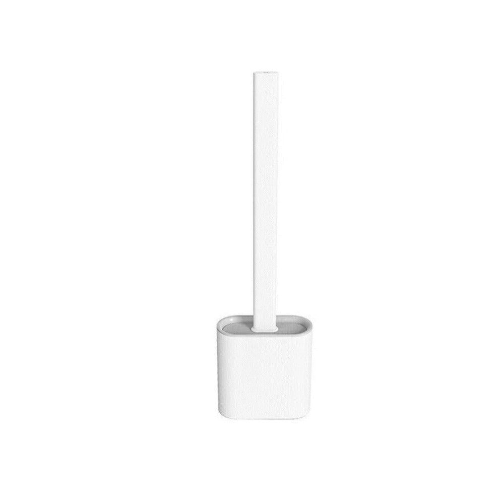 Conjunto de escova sanitária de silicone antiferrugem com suporte de parede antiderrapante