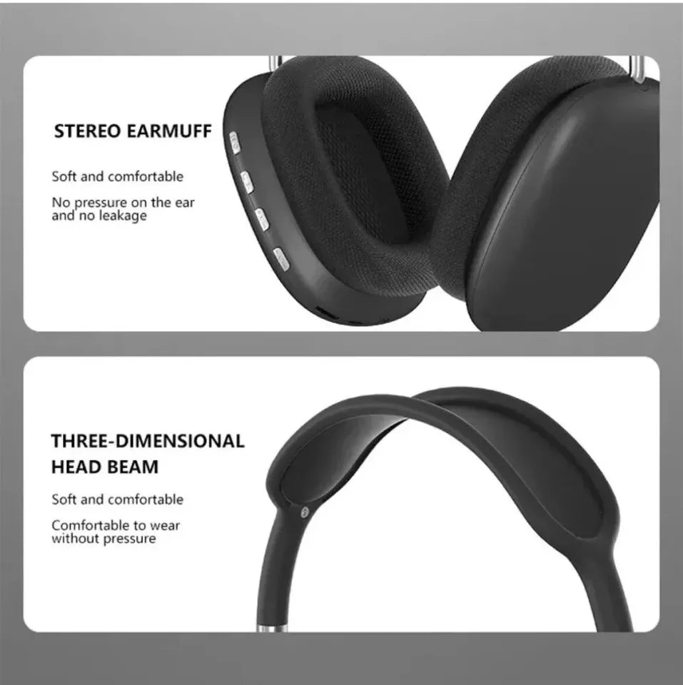 Cuffie wireless over-ear con cancellazione del rumore, bassi profondi, leggere e confortevoli