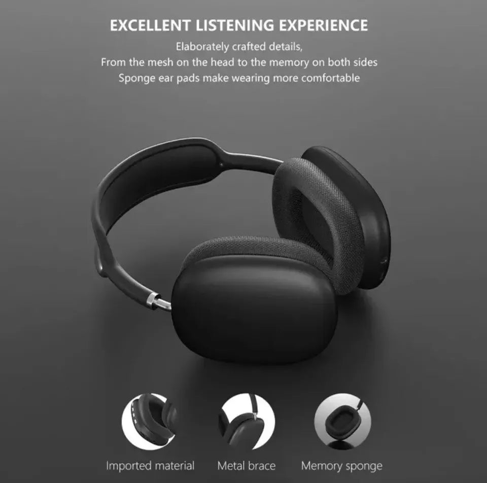 Cuffie wireless over-ear con cancellazione del rumore, bassi profondi, leggere e confortevoli