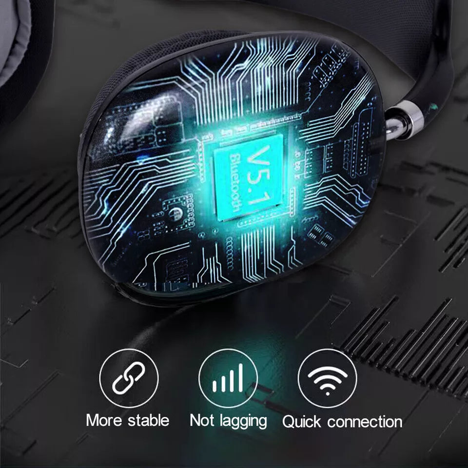 Cuffie wireless over-ear con cancellazione del rumore, bassi profondi, leggere e confortevoli