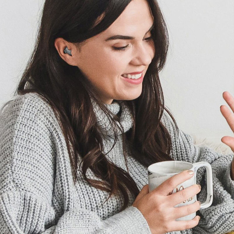 سماعات أذن لاسلكية بتقنية Bluetooth، تصميم مدمج داخل الأذن، تقليل الضوضاء، ثبات محكم
