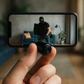 Mini telecamera di sicurezza wireless, visione notturna, design compatto e discreto, abilitata al Wi-Fi