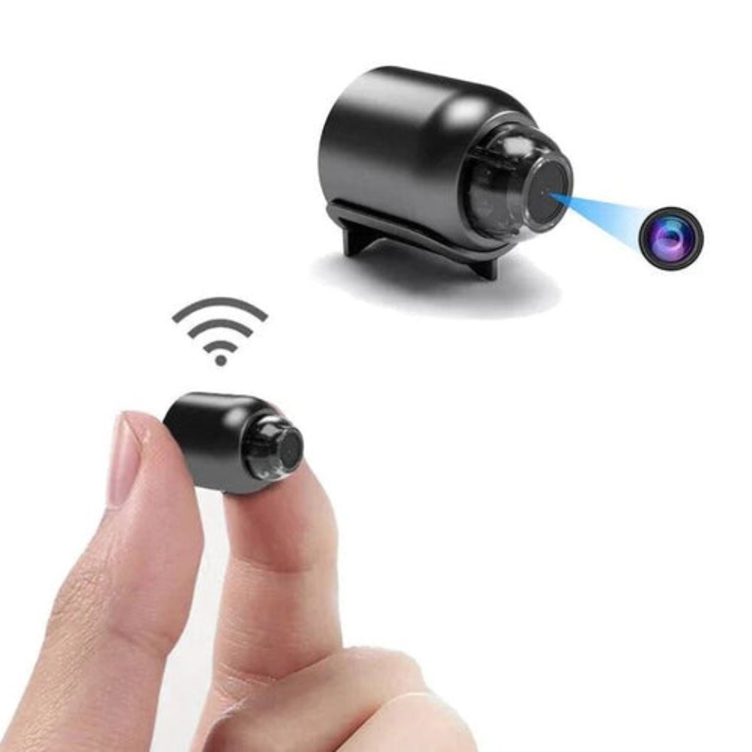 Mini telecamera di sicurezza wireless, visione notturna, design compatto e discreto, abilitata al Wi-Fi