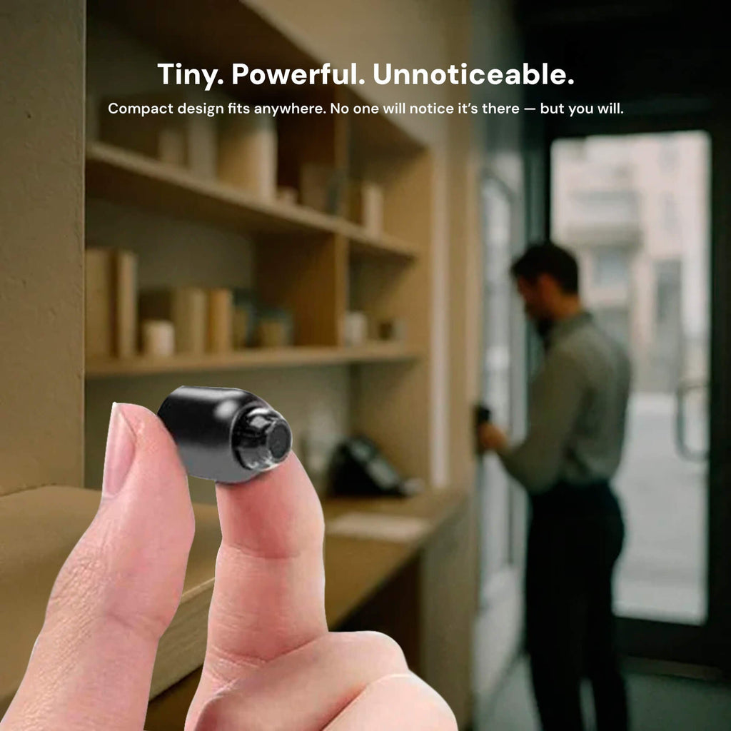 Mini telecamera di sicurezza wireless, visione notturna, design compatto e discreto, abilitata al Wi-Fi
