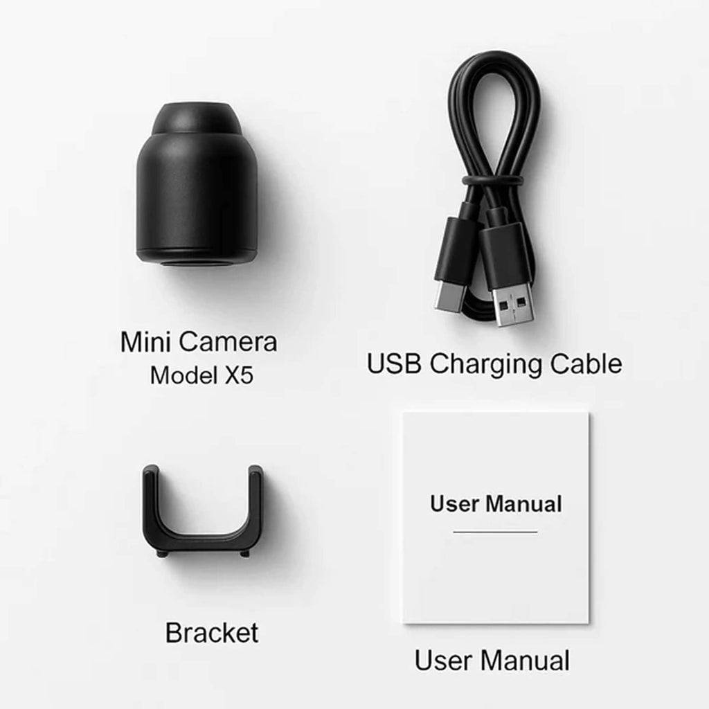 Mini telecamera di sicurezza wireless, visione notturna, design compatto e discreto, abilitata al Wi-Fi