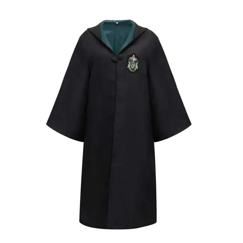 Hooded Wizard Costume Robe — Embroidered Crest, Ankle Length
