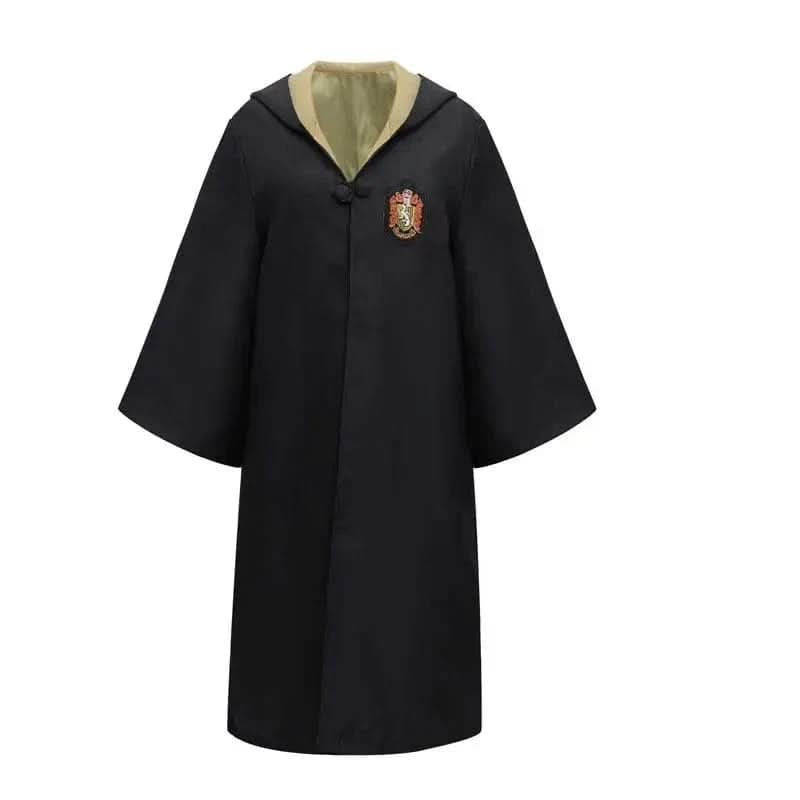 Hooded Wizard Costume Robe — Embroidered Crest, Ankle Length