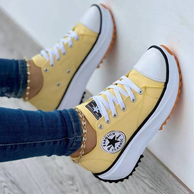 Arch Support Lace-Up Sneakers With Padded Footbed Comfort