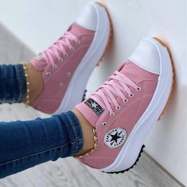 Arch Support Lace-Up Sneakers With Padded Footbed Comfort