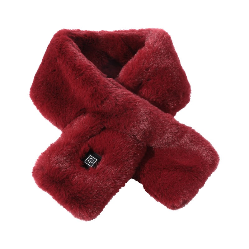 Women's Heated Scarf Neck Wrap Faux Fur USB Heating Pad Three Gear Temp Control