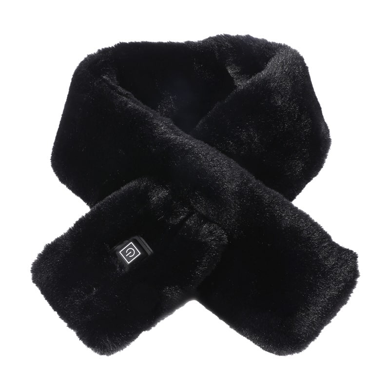 Women's Heated Scarf Neck Wrap Faux Fur USB Heating Pad Three Gear Temp Control