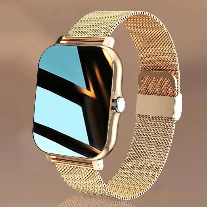 Smartwatch GPS da donna — Display touch, cinturino in metallo a maglia, monitoraggio dell’attività fisica