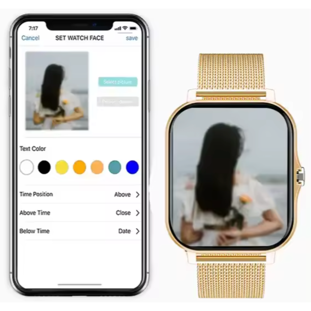 Smartwatch GPS da donna — Display touch, cinturino in metallo a maglia, monitoraggio dell’attività fisica