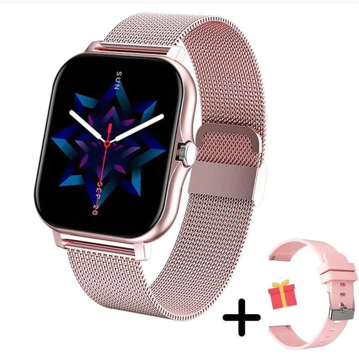 Smartwatch GPS da donna — Display touch, cinturino in metallo a maglia, monitoraggio dell’attività fisica