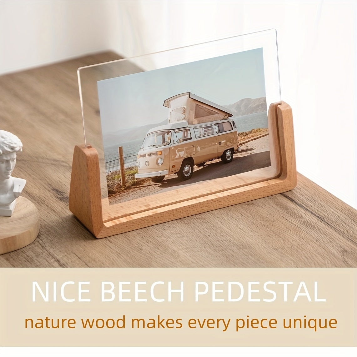 Modern Wooden Picture Frame 12x18 11x17 Clear Acrylic Front U Shaped Stand