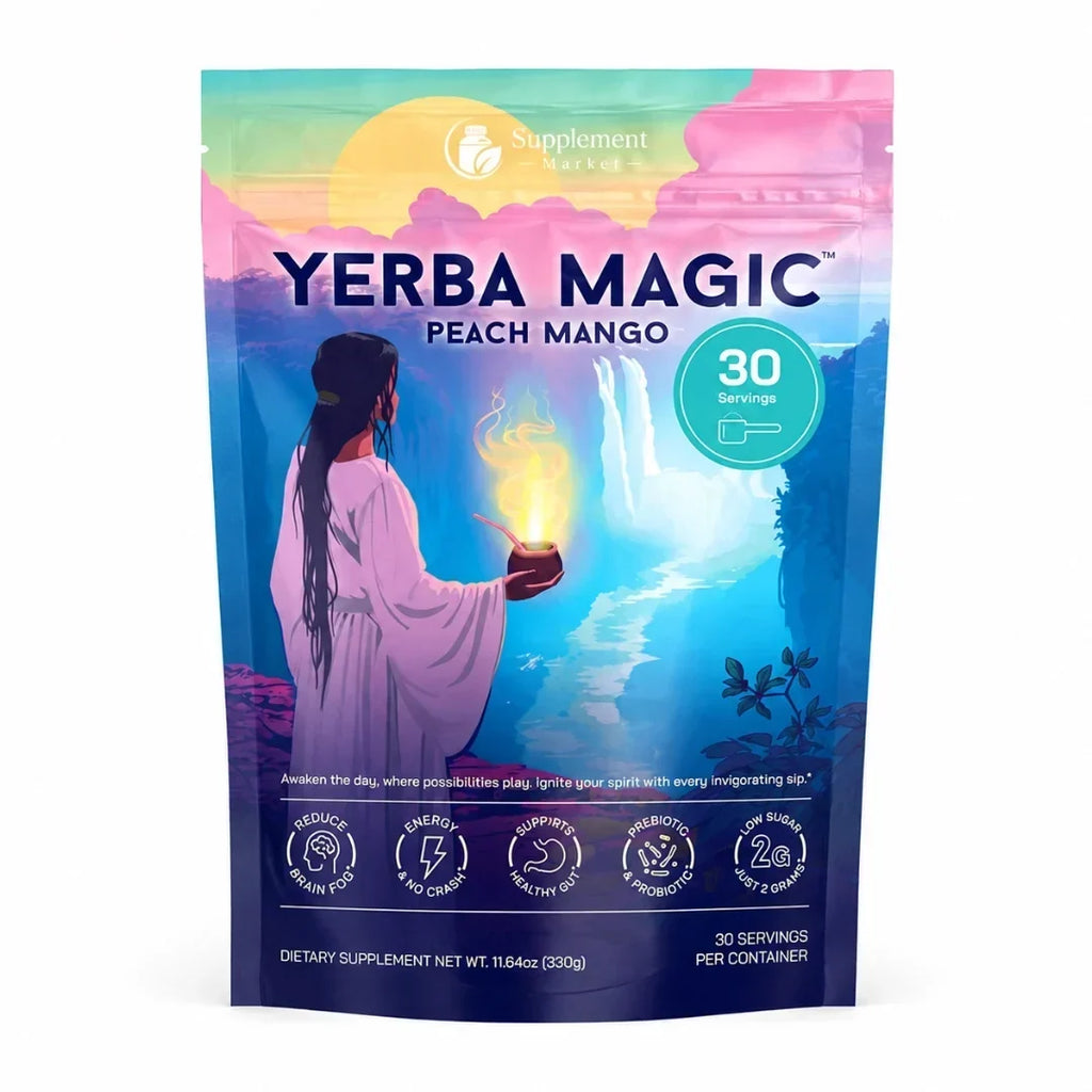 Βοτανική σκόνη τσαγιού yerba mate με ροδάκινο και μάνγκο για ομαλή τόνωση