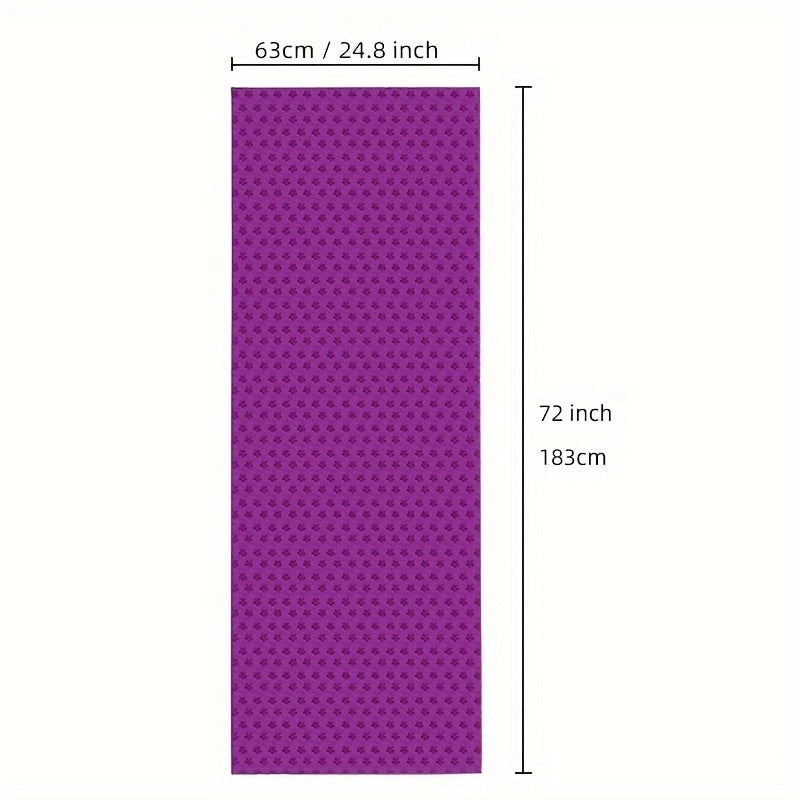 滑り止めグリップドット付きプレミアムマイクロファイバーヨガマットタオル 183×63cm