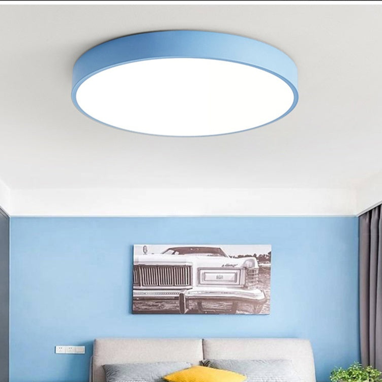 Slim Round Ceiling Light Modern Minimalist Silhouette Soft Warm Ambient Glow